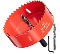 GARHWAL Scie cloche bi-métal 105 mm, couronne de forage, foret à trous, avec adaptateur de tige triangulaire et foret de centrage - Idéal pour boîte de mur creux, spot LED, prise dans les plaques de