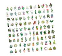 GARIOUANS 100 pièces Autocollants Cactus PVC Étanches pour Scrapbooking Stickers Petits pour Valise Ordinateur Portable Décoration Voyage et Loisirs Créatifs