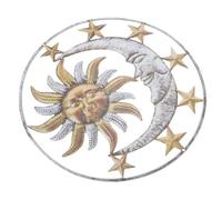 GARIOUANS Applique Murale en Fer Soleil et Lune, Décoration Murale Jaune Solide, pour Balcon et Jardin, Design Élégant et Résistant la Décoloration