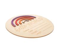 GARIOUANS Cartes Mensuelles Bébé En Bois Naturelles, Panneau Prénom Mural, 15x15 Cm, Rond, Pour Annoncer Naissance, Décor Chambre Bébé Fille Ou Garçon, Coffret Présent Naissance