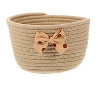 GARIOUANS Panier De Rangement Décoratif Nœud En Corde Tressée Petit Panier Rond Kaki En Coton Organiseur Pour Bureau Et Rangement De Petits Objets Maison Et Bureau