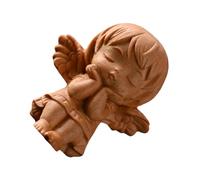 GARIOUANS Statuette Ange en Bois Sculpté, Décor d'ange Sculpté, Miniature Élégante pour Maison et Bureau, Symbole de Bénédictions
