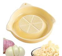 Garlic Grater Plate - Ceramic Ginger Grinder and Shredder Gadget, Puree Paste Pureeing Dish | Manual Food Prep Surfacee for Kitchen Cooking Catering Restaurant