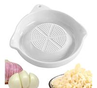 Garlic Grater Plate - Ceramic Ginger Grinder and Shredder Gadget, Puree Paste Pureeing Dish | Manual Food Prep Surfacee for Kitchen Cooking Catering Restaurant