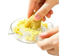 Garlic Grater Plate - Manuel Handheld Rotating Embossed Design Garlic & Ginger Graters, Multi-Purpose Vegetable Grater Tool for Sauce, Cheese, Lemon, Chocolat and Kitchen Food Preparation