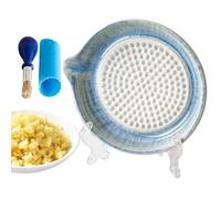 Garlic Plate Grater 4 pièces Manuel Céramique Kitchen Tool with Brush | Râpe à oignon pour zeste de citron, gingembre, muscade, maison, restaurant, pique-nique, camping