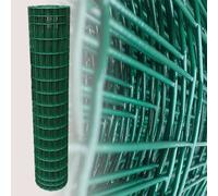Garmix Grillage Jardin vert | Hauteur 100cm | Maille 50x100mm| Clôture Jardin Potager | Enclos Animaux Chien | Fils de Fer Galvanisé + PVC, Rouleau 25m