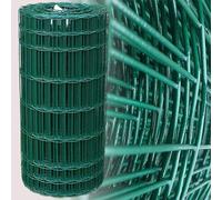 Garmix Grillage Jardin vert | Hauteur 80cm | Maille 50x100mm| Clôture Jardin Potager | Enclos Animaux Chien | Fils de Fer Galvanisé + PVC, Rouleau 25m