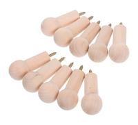 Garneck 10 Pièces Patère Murale Ronde en Bois Naturel Cuisine et Salle de Bain, Crochet Pratique et Sûr pour Suspendre Serviettes et Vêtements, Design Simple et Fonctionnel