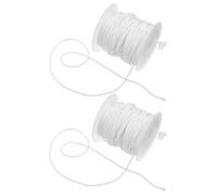 Garneck 2 Rouleaux Cordon de Tirage pour Store Enrouleur, Remplacement | Cordelette Tressée 2, 2mm, Design Lisse Blanc Pur, Résistante à L Abrasion, pour Stores et Volets