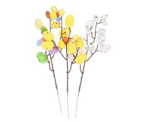 Garneck 3 Pièces Branche Œufs de Pâques Colorée en Mousse, Plastique | Décoration Réutilisable, Tige en Fil de Fer, Usage Bureau et Présentation Festive, Lot Bricolage Couleur Aléatoire