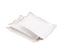 Garneck 4 pièces Plateaux Rectangulaires Jetables Papier Supports Solides pour Fruits Gâteaux et Desserts Vaisselle Éphémère pour Buffet et Réception