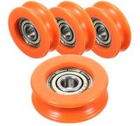Garneck 4 Pièces Roue de Type U en Pom Orange pour Portes Coulissantes | Gorge Lisse, Usage sur Armoire et Placard, Remplacement Simple, pour Maintenance et Réparation