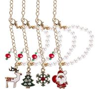 Garneck 4pièces Bracelet de Noël avec Breloque Éléments Décoratifs pour Femme Chaîne Ornementale pour Poignet Cadeau de Festival