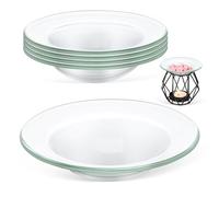 Garneck 5 Pièces Bol Chauffe-Huile Transparent 10cm en Verre Réutilisable, Design Minimaliste, pour Lampe D'aromathérapie et Brûleur de Cire, Coupelles Rondes