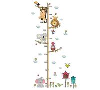 Garneck Autocollant Mural Amovible Animaux Jungle en Pvc, Toise Murale Décorative pour Chambre D'garçon et Filles, Mesure Hauteur et Décoration Murale pour Salon ou Fenêtre