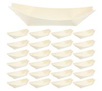 Garneck Bateaux Nourriture 50pcs 15 Cm, Plateaux Jetables en Bois pour Catering et Événements Festifs