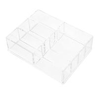 Garneck Boîte de Rangement de Maquillage en Acrylique Multifonctionnelle 7 Compartiments et Clapet Amovible, Organisateur pour Usage Personnel à Domicile