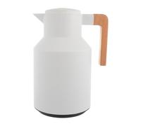 Garneck Bouilloire Isotherme Portable 1l en Verre et Pp Fonction Isolante pour Conserver L'eau Chaude, Design Délicat Blanc Café Maison
