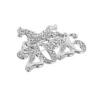Garneck Broche Cheval Zodiaque Chinois en Métal Argenté à Paillettes, Épingle Souvenir du Nouvel An Lunaire 2026, Bijou pour Adultes, Accessoire Festif pour Calendrier Bijoux Femme