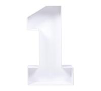 Garneck Cadre Boîte à Ballons de Ballon Chiffre 1 Blanc en Ps pour Décoration Anniversaire Garçon et Filles pour Fête Prénatale et Shower, pour Garçons et Filles