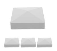 Garneck Capuchons de Poteaux de Clôture PVC 4 Pièces, Couvre-Poteaux de Terrasse 10x10 Cm Dessus Plat, Capuchon de Poteau pour Boîte aux Lettres, Protection Contre l'Usure pour Jardins,
