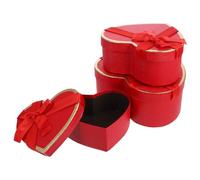 Garneck Coffret Présent en Carton Rouge de Cœur Couvercle, Design Élégant et Fonction Imbriquable, pour Emballage et Mariage Saint-valentin