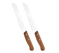 Garneck Couteaux à Dentelés Long en Acier Inoxydable avec Manche en Bois Pack de 2 Pièces pour Découpes Nettes et Précises Cuisine et Pâtisserie