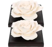 Garneck Diffuseur de Parfum D'intérieur Diffuseur D'arômes Décoratif en Céramique Noire de Rose, Lot de 2 pour Bureau et Maison