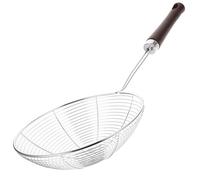 Garneck Écumoire Araignée Résistante et Pratique en Acier Inoxydable avec Manche en Bois Ergonomique pour Filtrer Aliments Frits, Passoire Cuisine
