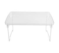 Garneck Étagère de Table Étagère de Rangement la Cuisine Pliable Transparente à Double Couche en Plastique, Porte-Accessoires de Bureau, Gain de Place, pour Garage et Chambre