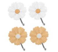 Garneck Étagère Nuage 4 Crochets Adhésifs Puissants en Acier Inoxydable Forme Fleur Marguerite, Porte-manteau Mural Décoratif Multi-fonctionnel pour Rangement sans Couleur Aléatoire