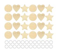 Garneck Étiquettes en Bois 240pcs avec Formes Étoile et Cœur, Surface Lisse, pour Décoration Maison et Loisirs Créatifs DIY