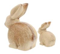 Garneck Figurines de Lapins en Bois Brut pour Artisanat Diy, Décoration Rustique Résistante, pour Peinture et Décoration de Bureau