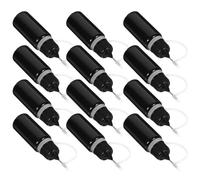 Garneck Flacons Applicateurs de Colle Artisanale Noirs en Plastique et Acier Inoxydable, Faciles à Presser 20 10ml pour Distribution Précise de Liquide en Petite Quantité