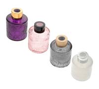 Garneck Flacons de Parfum Bouquet Parfumé en Verre en Relief Lot de 4 pour Fleurs Séchées Diffuseur D'arômes à Large Ouverture Couleur Aléatoire pour Salon et Décoration