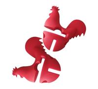 Garneck Lève-couvercle de Pot en Silicone Rouge de Coq, Lot de 2 Pièces, Bouchon Anti-débordement Cuisine, Maintien Couvercle Poêle Bords Arrondis