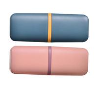 Garneck Lot de 2 Gobelets de Voyage Portables pour Bain de Bouche et Brosse à Dents Plastique Solide Format Compact Couleurs Bleu Foncé et Rose pour Voyages Camping et Résidence