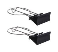 Garneck Lot de 2 Porte-gobelets à Pince Métal pour Bureau - Support Clip Long Multifonction pour Bord de Table - Porte-tasse et Porte-bouteille Côté Bureau, Gain D’espace, Installation