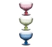 Garneck Lot de 3 Coupes à Dessert en Verre Décoratives et Sécurisées Motif Floral, Élégantes et Délicates, pour Hôtels et Restaurants