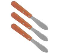 Garneck Lot de 3 Couteaux à Fromage et Beurre en Acier Inoxydable et Bois, Design Classique, Épandeur Multifonction Cuisine et Voyage, Rangement Facile et Gain de Place