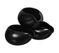 Garneck Lot de 3 Pichets à Sauce en Céramique Noire Fond Résistant, pour Servir le Lait Cafés et Pique-
