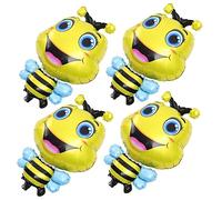 Garneck Lot De 4 Ballons En Aluminium Animaliers Abeille Pour Garçon Et Filles, 4 Pièces, Gonflables, Décorations De Fête, Anniversaire, Baby Shower, Usage Intérieur Et Extérieur