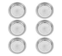 Garneck Lot de 6 Vaisselle Inox Garçon et Filles en Acier Inoxydable, Plateau Inox Rond pour Bbq et Food Party, Plat Rond Simple Design Sain pour Conservation des Aliments