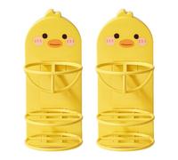 Garneck Organisateur de Maquillage 2pcs Porte-éponge à Maquillage en PP Jaune sans Perçage pour Rangement Pratique sur Coiffeuse, pour Filles