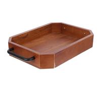 Garneck Plateau Rectangulaire en Bois Double Poignée, Grosse Capacité, Style Délicat pour Dîner et Café, Plateau de Service Décoratif pour Fruits et Snacks