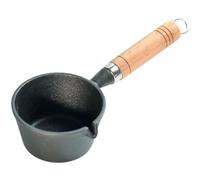 Garneck Poêle en Fonte Mini Multifonction pour Œufs et Lait, Manche en Bois, Moulage sans Soudure, Compatible Gaz et Induction, Cuisson Saine Moins de Fumée
