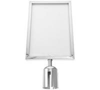 Garneck Porte-affiche de Barrière de File D'attente A4 Portrait en Métal | Surface Brillante Argentée, pour Bureaux et Couloirs, Facile à Nettoyer, Robuste, Ne Se Déforme Pas