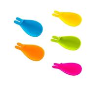 Garneck Porte Sachet de Thé 5pcs pour Tasse en Silicone Forme Lapin Accessoire Thé Pratique et Porte-cuillères Maison Domestique