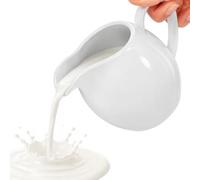 Garneck Pot à lait en porcelaine blanche 330 ml - Pichet en céramique passe - pour lait café et sauces - Design classique avec poignée - Idéal pour la cuisine et la gastronomie